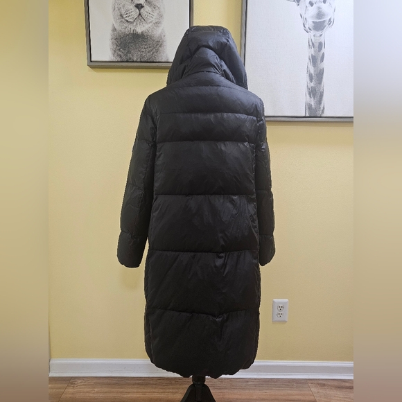 Pre-loved Quilted TOMMY HILFIGER Hooded Down Filled Long Jacket - Picture 3 of 13